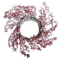 Clayre & Eef Weihnachtskranz Ø 55x10 cm Weiß Kunststoff