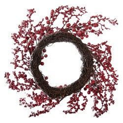 Clayre & Eef Weihnachtskranz Ø 55x10 cm Weiß Kunststoff