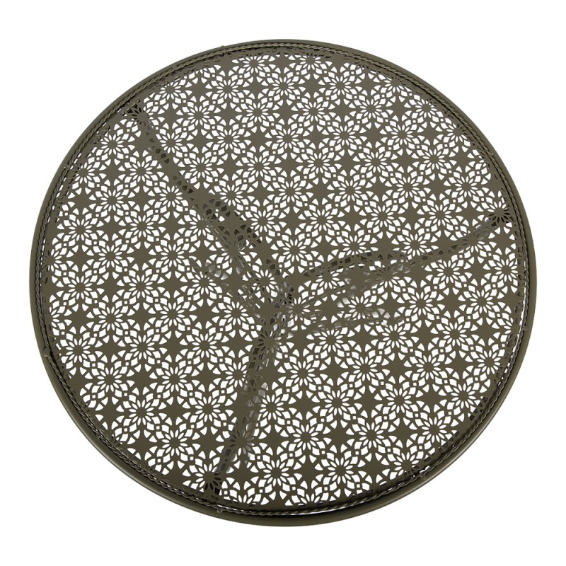 Clayre & Eef Bistro Set Bistro Table Bistro Chair Set of 3 Ø 60x70 / 50x40x93 cm Green Metal