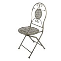 Clayre & Eef Bistro Set Bistro Table Bistro Chair Set of 3 Ø 60x70 / 50x40x93 cm Green Metal