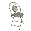 Clayre & Eef Bistro Set Bistro Table Bistro Chair Set of 3 Ø 60x70 / 50x40x93 cm Green Metal