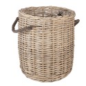 Clayre & Eef Aufbewahrungskorb 3er Set Ø 60x54 / Ø 50x50 / Ø 40x44 cm Beige Rattan