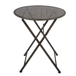 Clayre & Eef Bistro Set Bistro Table Bistro Chair Set of 3 Ø 60x71 / 50x40x93 cm Green Metal