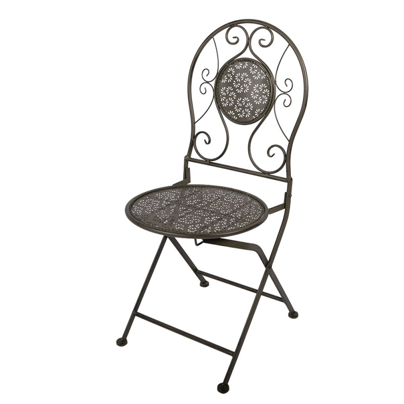 Clayre & Eef Bistro Set Bistro Table Bistro Chair Set of 3 Ø 60x71 / 50x40x93 cm Green Metal