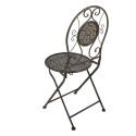 Clayre & Eef Bistro Set Bistro Table Bistro Chair Set of 3 Ø 60x71 / 50x40x93 cm Green Metal