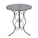 Clayre & Eef Bistro Set Bistro Table Bistro Chair Set of 3 Ø 60x71 / 50x40x93 cm Grey Metal