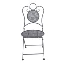 Clayre & Eef Bistro Set Bistro Table Bistro Chair Set of 3 Ø 60x71 / 50x40x93 cm Grey Metal