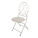 Clayre & Eef Bistro Set Bistro Table Bistro Chair Set of 3 Ø 60x70 / 39x39x94 cm White Metal