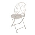 Clayre & Eef Bistro Set Bistro Table Bistro Chair Set of 3 Ø 60x70 / 39x39x94 cm White Metal