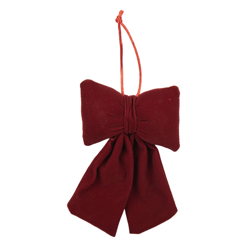 Clayre & Eef Decoration Bow 10x4x16 cm Red Synthetic
