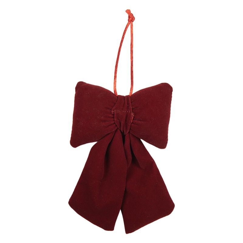Clayre & Eef Decoration Bow 10x4x16 cm Red Synthetic