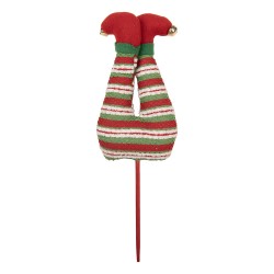 Clayre & Eef Weihnachtsdekoration Beine eines Elfen 10x4x30 cm Grün Holz