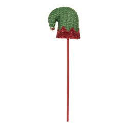 Clayre & Eef Kerstdecoratie Kerstmuts 9x2x34 cm Groen Hout