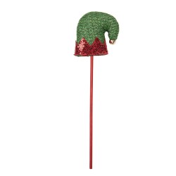 Clayre & Eef Kerstdecoratie Kerstmuts 9x2x34 cm Groen Hout