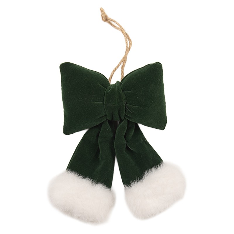 Clayre & Eef Deko-Schleife 10x4x16 cm Grün Synthetisch