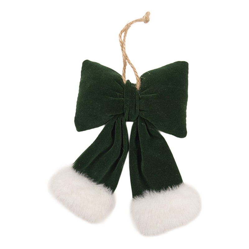 Clayre & Eef Deko-Schleife 10x4x16 cm Grün Synthetisch