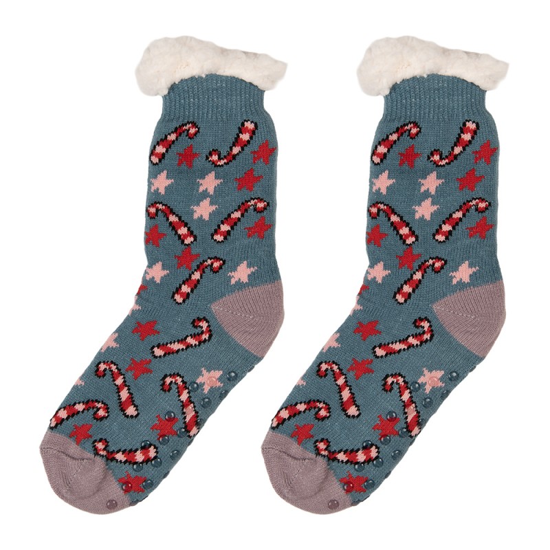 Clayre & Eef Kerstsokken one size Blauw Synthetisch