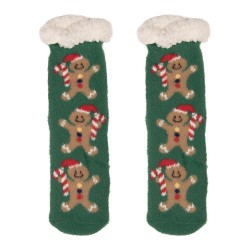 Clayre & Eef Weihnachtssocken one size Grün Synthetisch