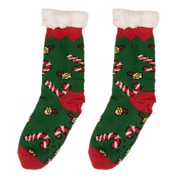 Clayre & Eef Weihnachtssocken one size Grün Synthetisch