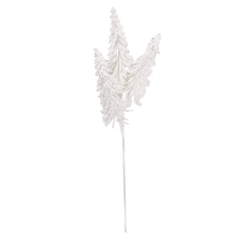 Clayre & Eef Weihnachtsdekoration 8x6x55 cm Weiß Kunststoff