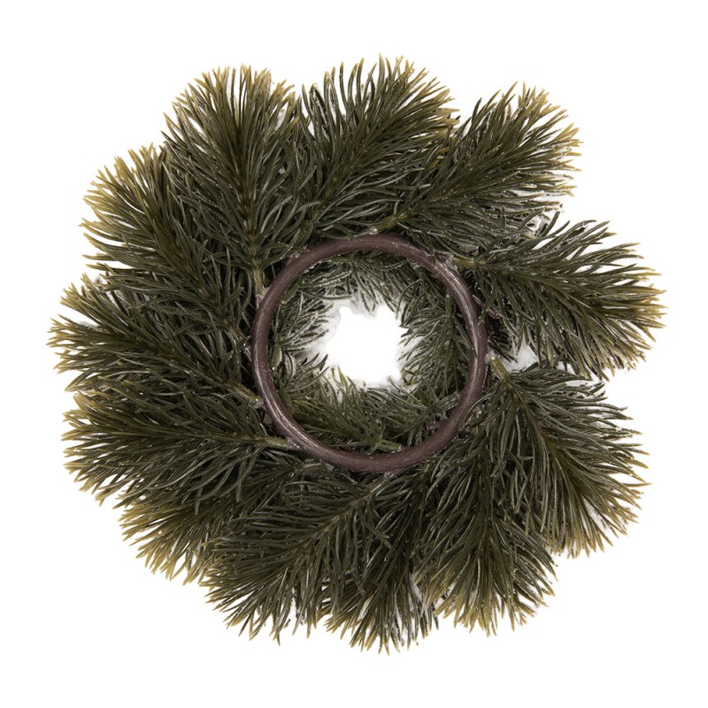 Clayre & Eef Weihnachtskranz Ø 26 cm Grün Weiß Kunststoff