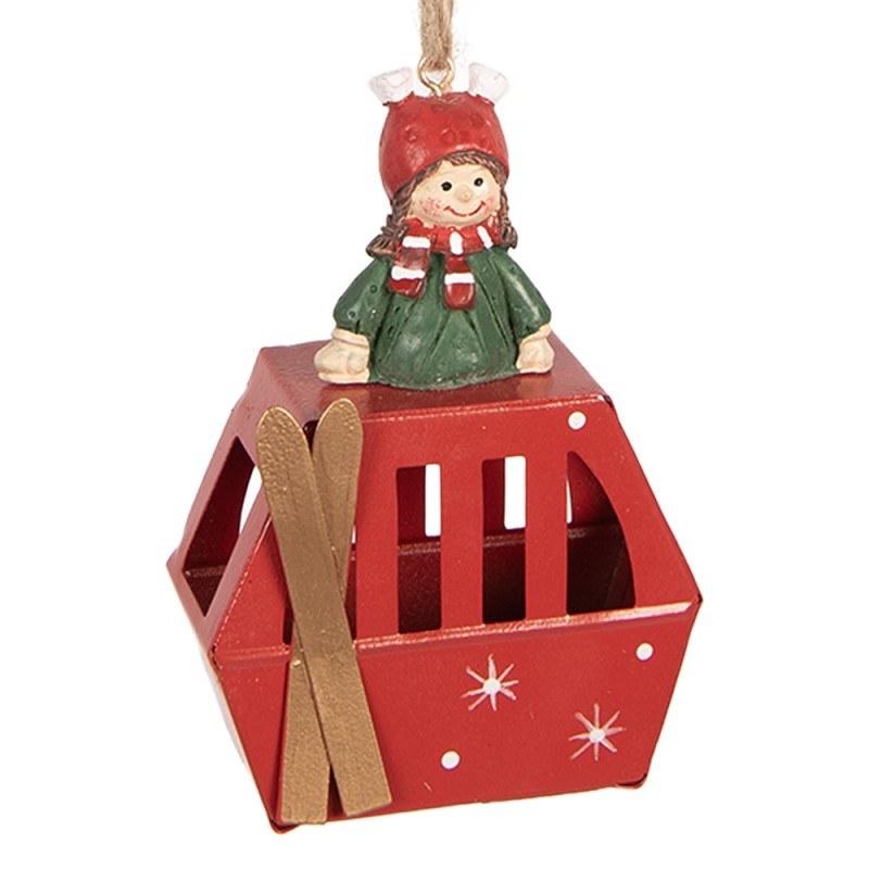 Clayre & Eef Weihnachtsanhänger 7x3x10 cm Rot Kunststoff