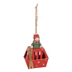 Clayre & Eef Weihnachtsanhänger 7x3x10 cm Rot Kunststoff