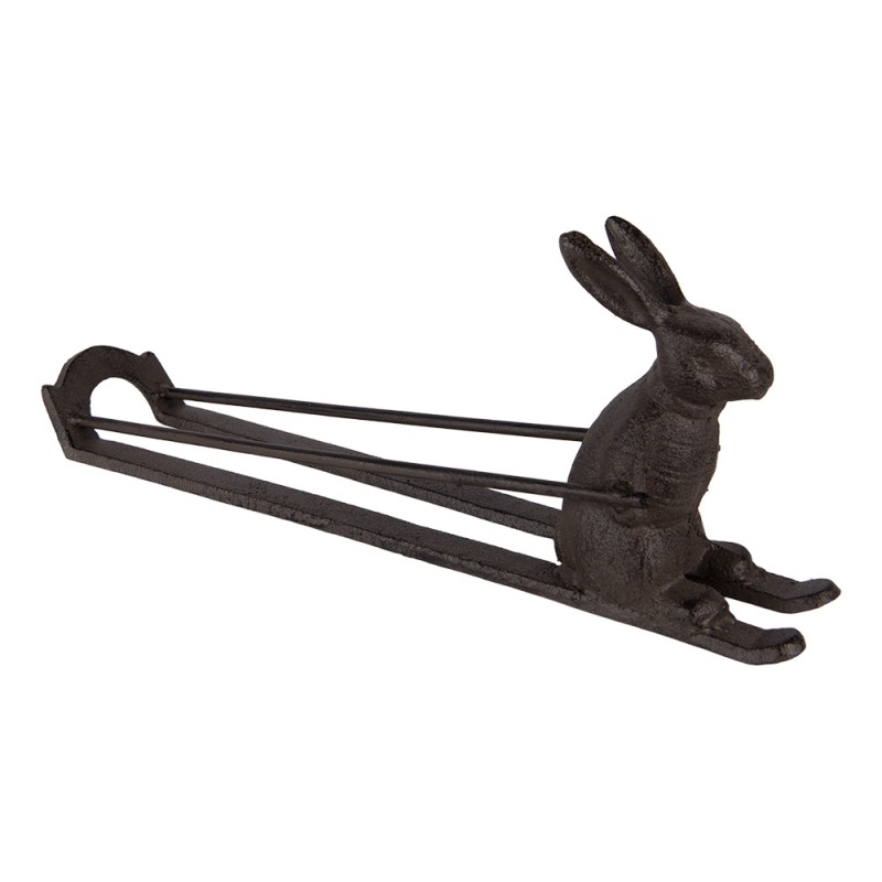 Clayre & Eef Flaschenhalter Kaninchen 33x7x13 cm Braun Metall