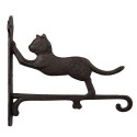 Clayre & Eef Wandhaken Katze 26x5x23 cm Braun Metall