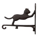 Clayre & Eef Wandhaken Katze 26x5x23 cm Braun Metall