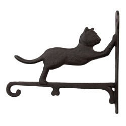 Clayre & Eef Wandhaken Katze 26x5x23 cm Braun Metall