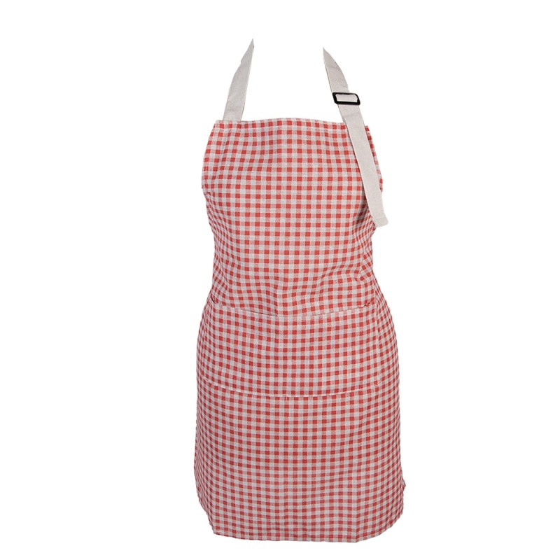 Clayre & Eef Kitchen Apron 69x68 cm Red Polyester