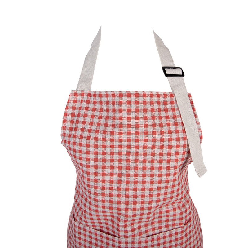 Clayre & Eef Kitchen Apron 69x68 cm Red Polyester