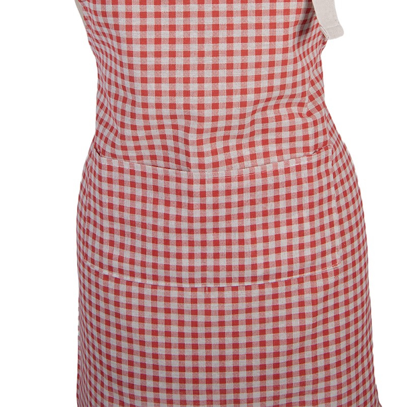 Clayre & Eef Kitchen Apron 69x68 cm Red Polyester