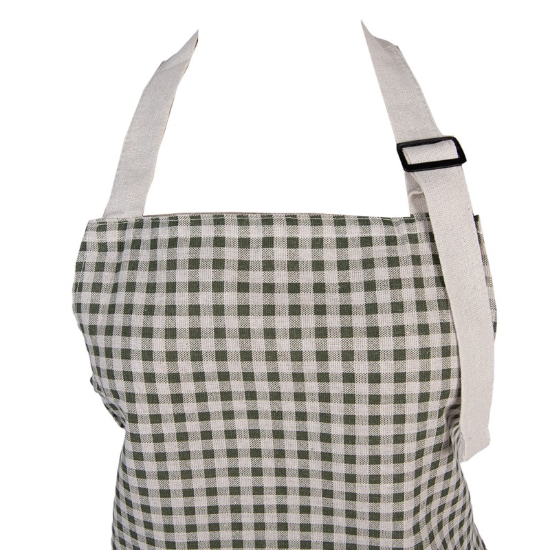 Clayre & Eef Tablier de cuisine 69x68 cm Vert Polyester