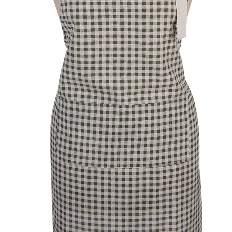 Clayre & Eef Tablier de cuisine 69x68 cm Vert Polyester