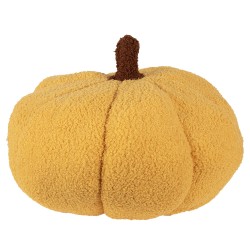 Clayre & Eef Dekoration Kürbis Ø 35x22 cm Gelb Polyester