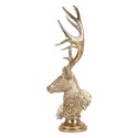 Clayre & Eef Dekorationsfigur Hirsch 24x19x52 cm Goldfarbig Kunststoff