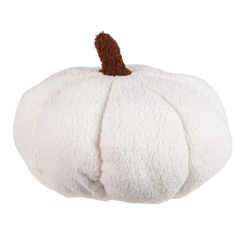 Clayre & Eef Dekoration Kürbis Ø 30x18 cm Weiß Polyester