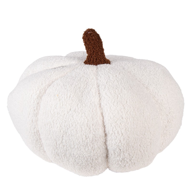 Clayre & Eef Dekoration Kürbis Ø 35x22 cm Weiß Polyester