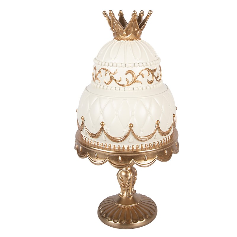 Clayre & Eef Dekorationsfigur Kuchen Ø 19x38 cm Beige Kunststoff