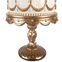 Clayre & Eef Dekorationsfigur Kuchen Ø 19x38 cm Beige Kunststoff