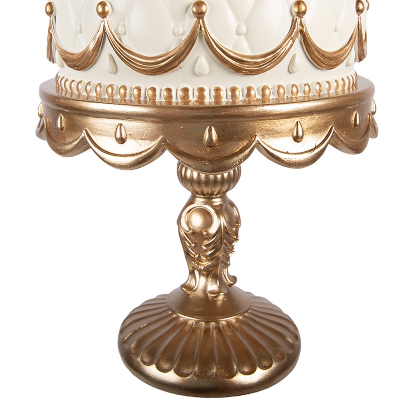 Clayre & Eef Dekorationsfigur Kuchen Ø 19x38 cm Beige Kunststoff