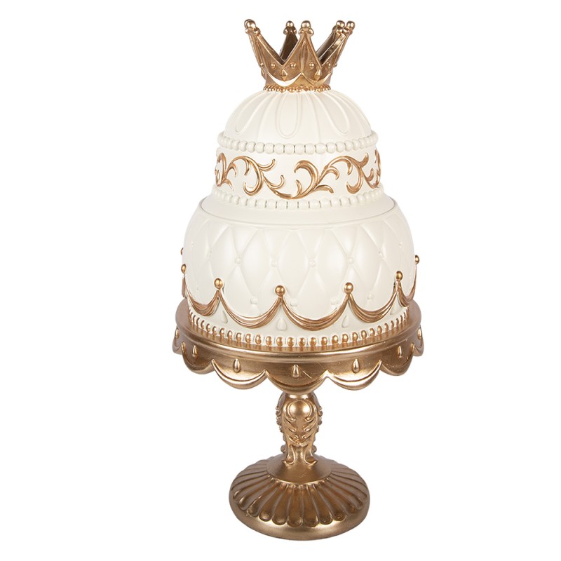 Clayre & Eef Dekorationsfigur Kuchen Ø 19x38 cm Beige Kunststoff