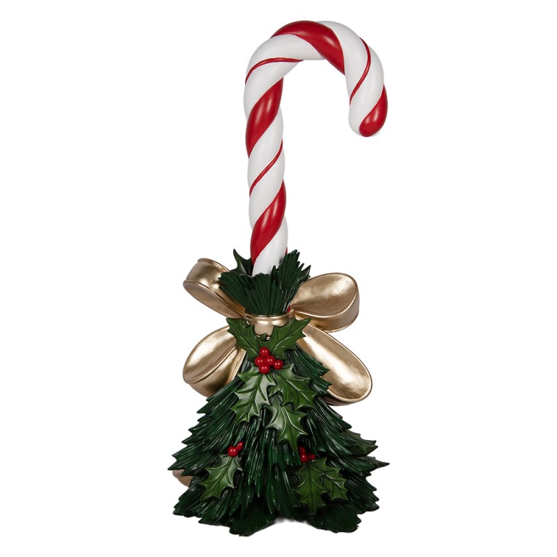 Clayre & Eef Statuetta decorativa di Natale Bastoncino di zucchero 44x36x91 cm Rosso Plastica