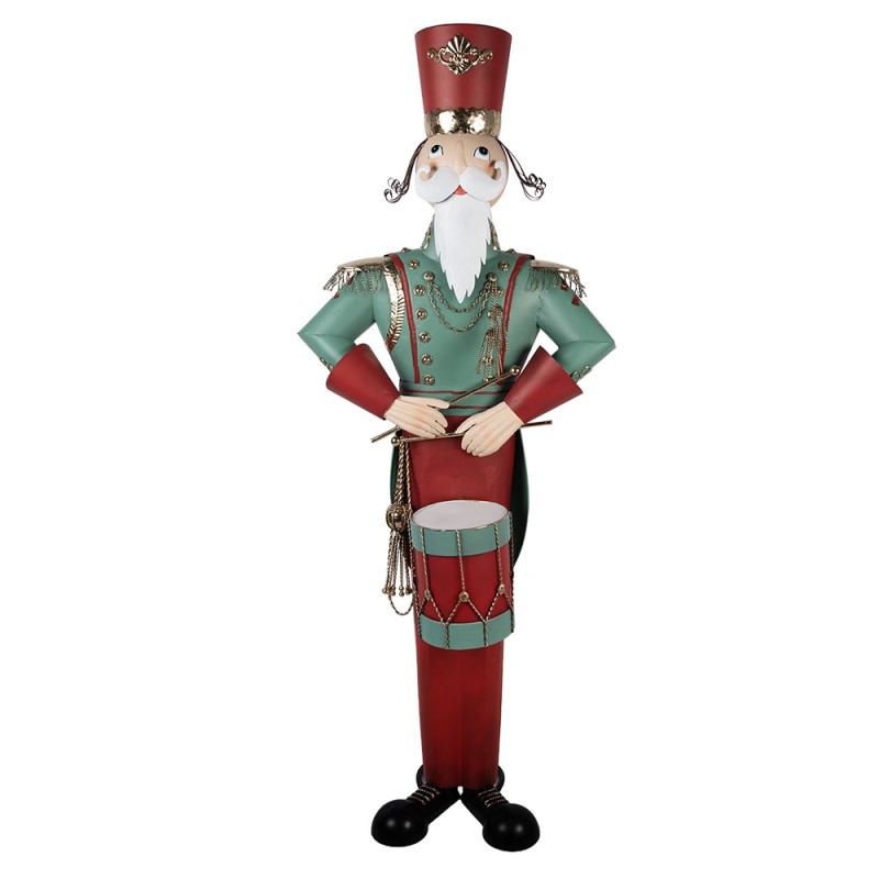 Clayre & Eef Kerstdecoratie Beeld Notenkraker 75x50x186 cm Rood Metaal