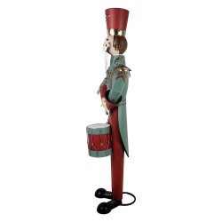 Clayre & Eef Kerstdecoratie Beeld Notenkraker 75x50x186 cm Rood Metaal