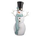 Clayre & Eef Kerstdecoratie Beeld Sneeuwpop 36x13x69 cm Wit Metaal