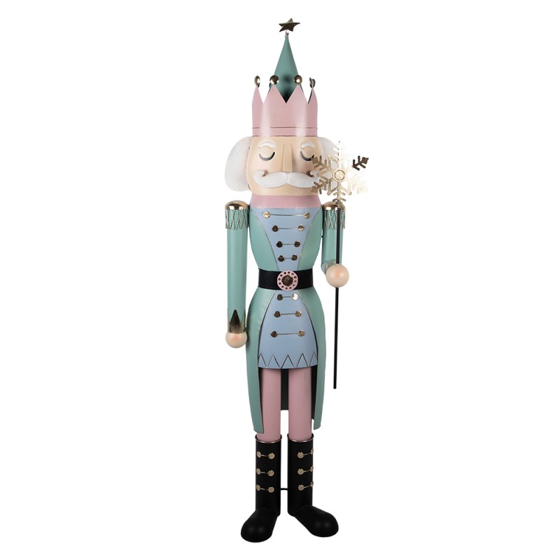 Clayre & Eef Kerstdecoratie Beeld Notenkraker 43x35x171 cm Blauw Metaal