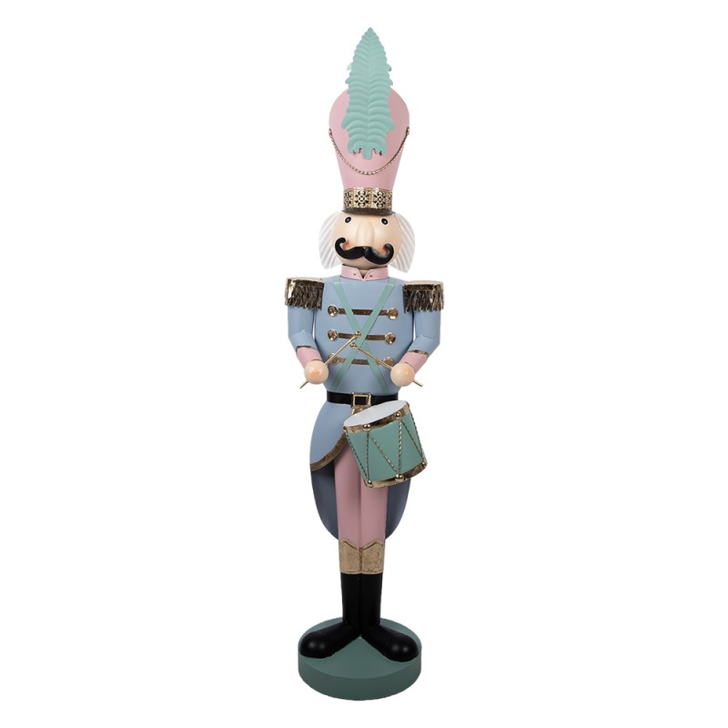 Clayre & Eef Décoration de Noël Image Casse-noisette 32x25x122 cm Bleu Métal